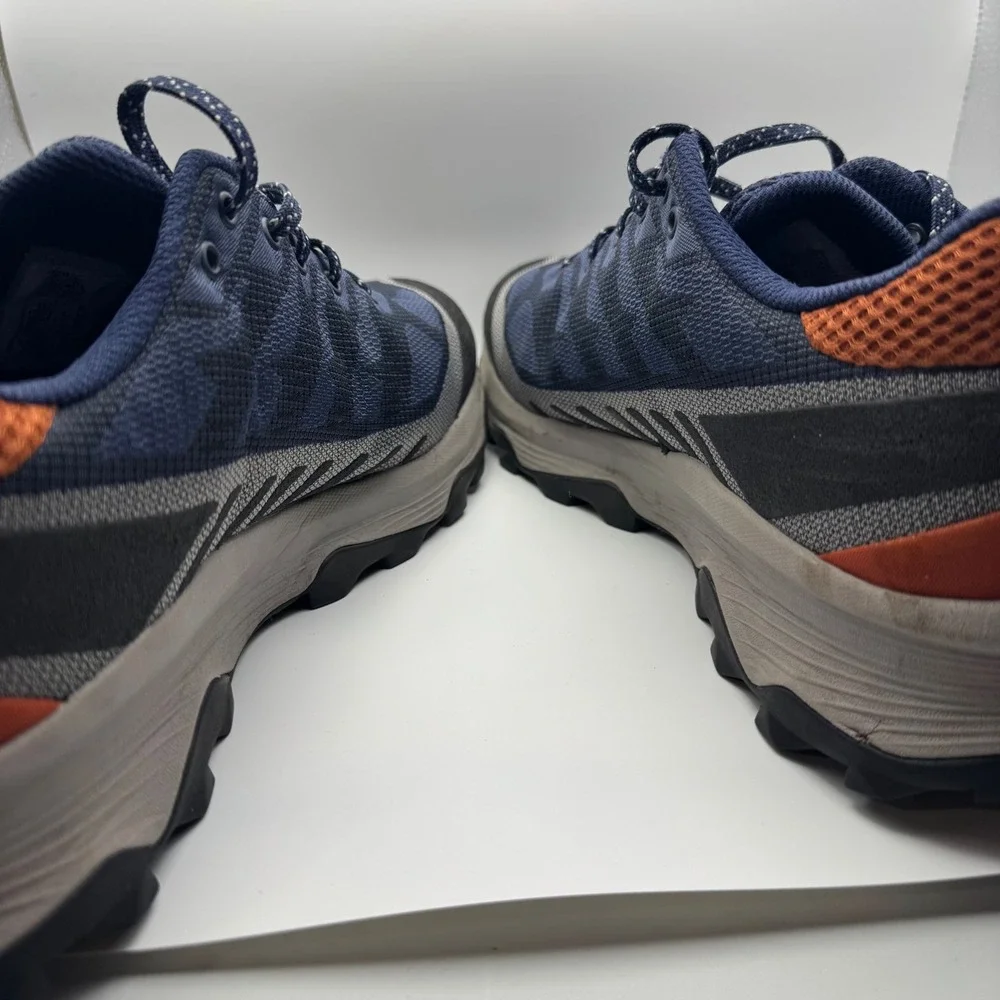 Merrell Nova 3 Mens Hiking Trail Running Shoes Navy Blue Orange J067575 Size 12